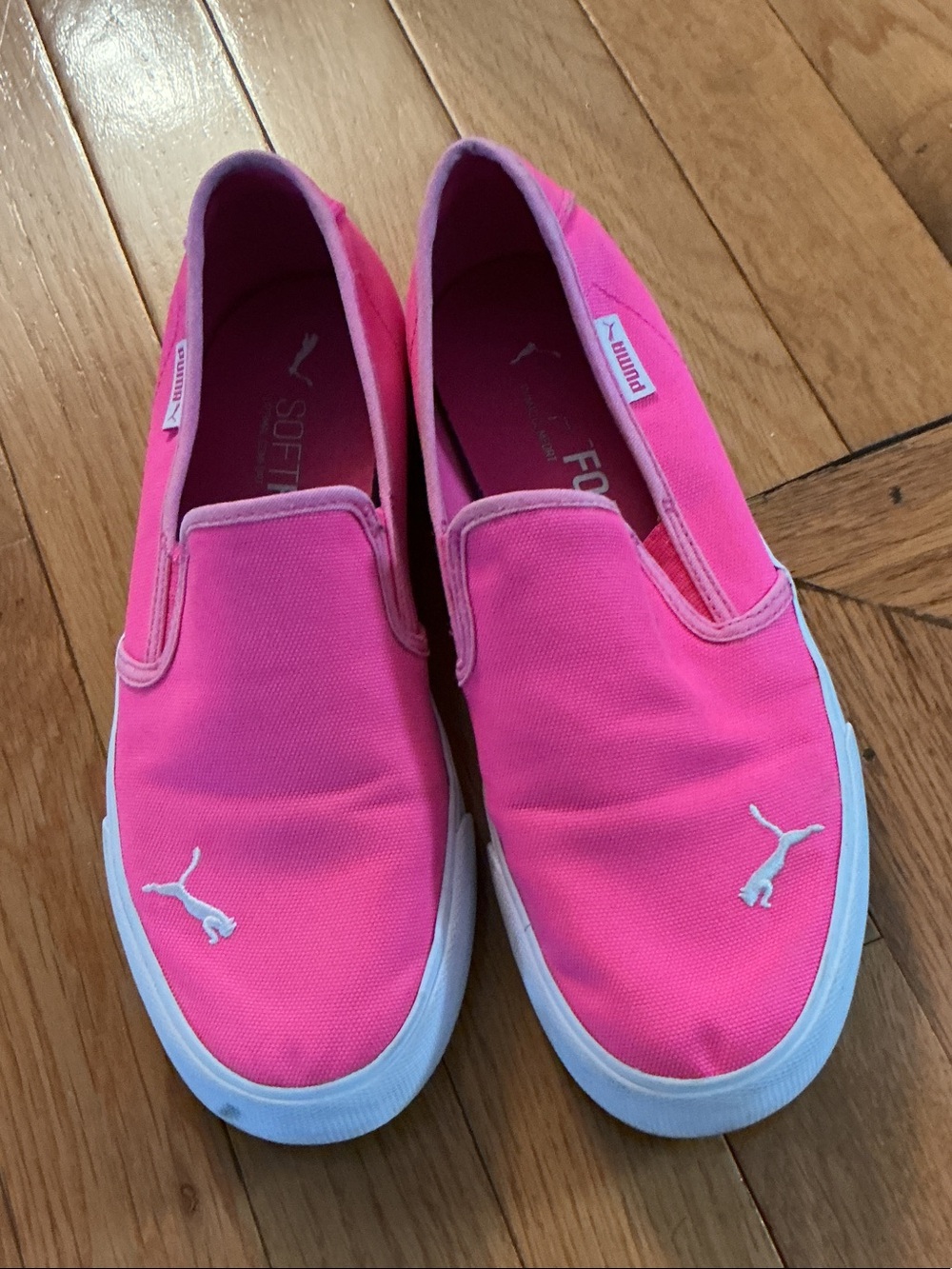 Puma Kids Slip-On Sneakers in Bright Pink